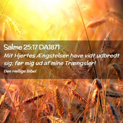 Picture 02 - Salme 25:17 DA1871 - Mit Hjertes Ængstelser have vidt udbredt sig; - Bible Verse Picture