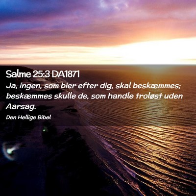Picture 02 - Salme 25:3 DA1871 - Ja, ingen, som bier efter dig, skal beskæmmes; - Bible Verse Picture