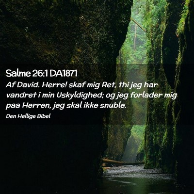 Picture 02 - Salme 26:1 DA1871 - Af David. Herre! skaf mig Ret, thi jeg har - Bible Verse Picture