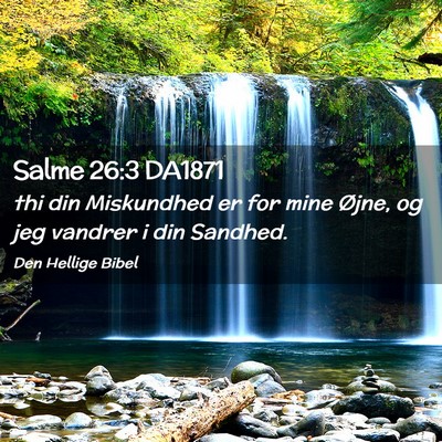 Picture 02 - Salme 26:3 DA1871 - thi din Miskundhed er for mine Øjne, og jeg - Bible Verse Picture