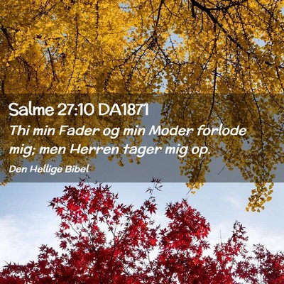 Picture 02 - Salme 27:10 DA1871 - Thi min Fader og min Moder forlode mig; men - Bible Verse Picture