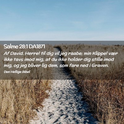 Picture 02 - Salme 28:1 DA1871 - Af David. Herre! til dig vil jeg raabe; min - Bible Verse Picture