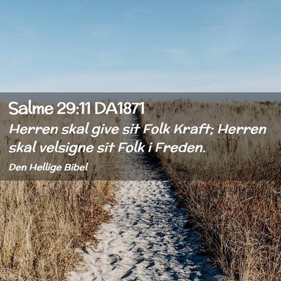Picture 02 - Salme 29:11 DA1871 - Herren skal give sit Folk Kraft; Herren skal - Bible Verse Picture