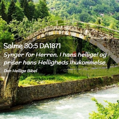 Picture 02 - Salme 30:5 DA1871 - Synger for Herren, I hans hellige! og priser hans - Bible Verse Picture