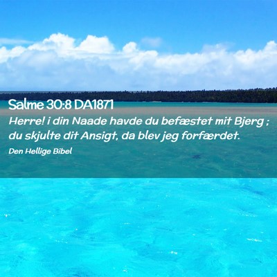Picture 02 - Salme 30:8 DA1871 - Herre! i din Naade havde du befæstet mit Bjerg ; - Bible Verse Picture
