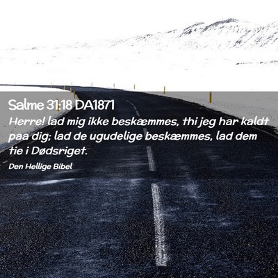 Picture 02 - Salme 31:18 DA1871 - Herre! lad mig ikke beskæmmes, thi jeg har kaldt - Bible Verse Picture