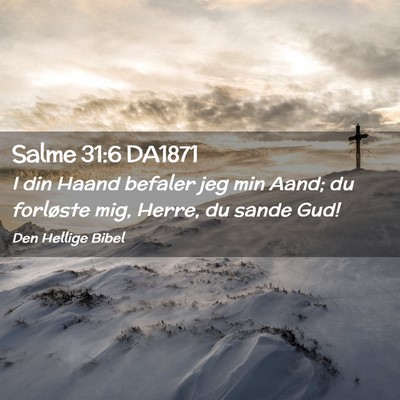 Picture 02 - Salme 31:6 DA1871 - I din Haand befaler jeg min Aand; du forløste - Bible Verse Picture
