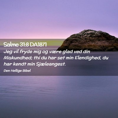 Picture 02 - Salme 31:8 DA1871 - Jeg vil fryde mig og være glad ved din - Bible Verse Picture