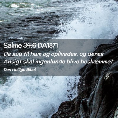 Picture 02 - Salme 34:6 DA1871 - De saa til ham og oplivedes, og deres Ansigt skal - Bible Verse Picture