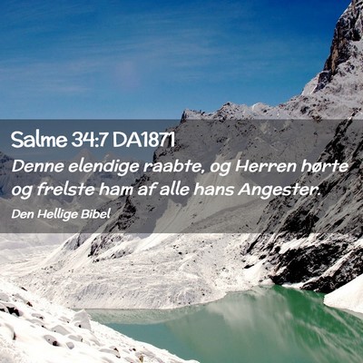 Picture 02 - Salme 34:7 DA1871 - Denne elendige raabte, og Herren hørte og - Bible Verse Picture