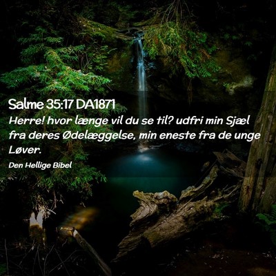 Picture 02 - Salme 35:17 DA1871 - Herre! hvor længe vil du se til? udfri min Sjæl - Bible Verse Picture