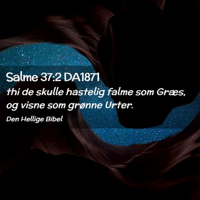 Picture 02 - Salme 37:2 DA1871 - thi de skulle hastelig falme som Græs, og visne - Bible Verse Picture