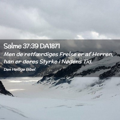 Picture 02 - Salme 37:39 DA1871 - Men de retfærdiges Frelse er af Herren, han er - Bible Verse Picture