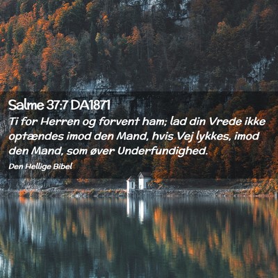 Picture 02 - Salme 37:7 DA1871 - Ti for Herren og forvent ham; lad din Vrede ikke - Bible Verse Picture