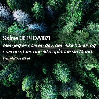 Picture 02 - Salme 38:14 DA1871 - Men jeg er som en døv, der ikke hører, og som - Bible Verse Picture