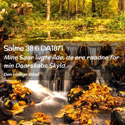 Picture 02 - Salme 38:6 DA1871 - Mine Saar lugte ilde, de ere raadne for min - Bible Verse Picture