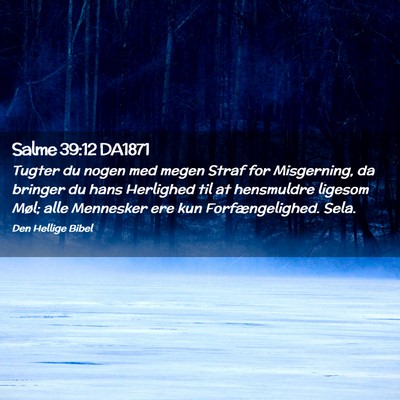 Picture 02 - Salme 39:12 DA1871 - Tugter du nogen med megen Straf for Misgerning, - Bible Verse Picture