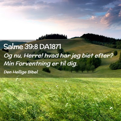 Picture 02 - Salme 39:8 DA1871 - Og nu, Herre! hvad har jeg biet efter? Min - Bible Verse Picture