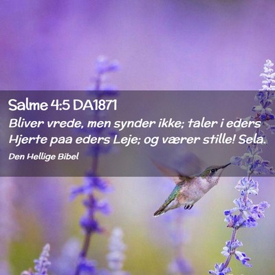 Picture 02 - Salme 4:5 DA1871 - Bliver vrede, men synder ikke; taler i eders - Bible Verse Picture