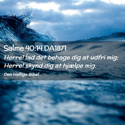 Picture 02 - Salme 40:14 DA1871 - Herre! lad det behage dig at udfri mig; Herre! - Bible Verse Picture