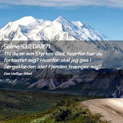 Picture 02 - Salme 43:2 DA1871 - Thi du er min Styrkes Gud, hvorfor har du - Bible Verse Picture
