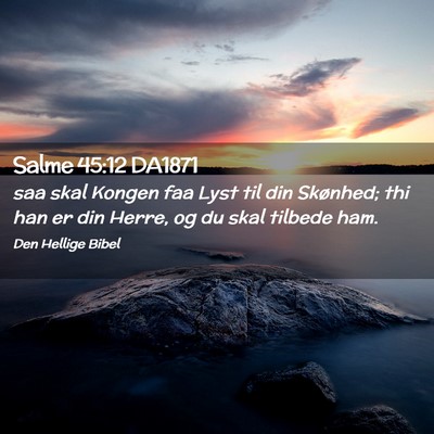 Picture 02 - Salme 45:12 DA1871 - saa skal Kongen faa Lyst til din Skønhed; thi - Bible Verse Picture