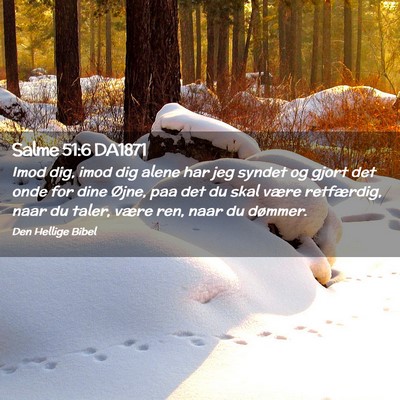 Picture 02 - Salme 51:6 DA1871 - Imod dig, imod dig alene har jeg syndet og gjort - Bible Verse Picture