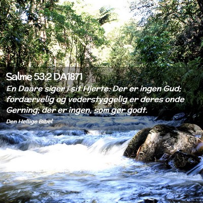 Picture 02 - Salme 53:2 DA1871 - En Daare siger i sit Hjerte: Der er ingen Gud; - Bible Verse Picture