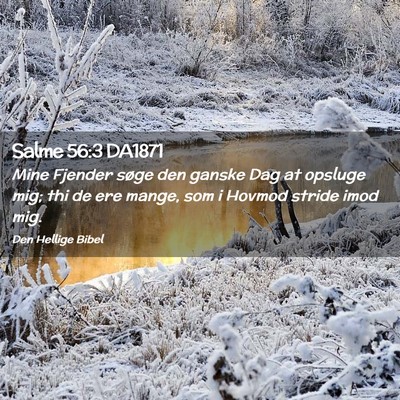 Picture 02 - Salme 56:3 DA1871 - Mine Fjender søge den ganske Dag at opsluge mig; - Bible Verse Picture