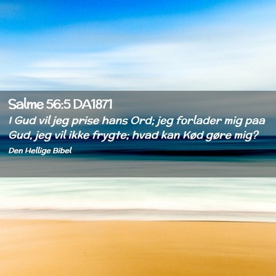 Picture 02 - Salme 56:5 DA1871 - I Gud vil jeg prise hans Ord; jeg forlader mig - Bible Verse Picture
