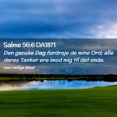 Picture 02 - Salme 56:6 DA1871 - Den ganske Dag fordreje de mine Ord; alle deres - Bible Verse Picture
