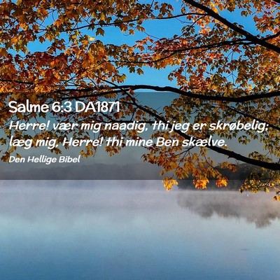 Picture 02 - Salme 6:3 DA1871 - Herre! vær mig naadig, thi jeg er skrøbelig; - Bible Verse Picture