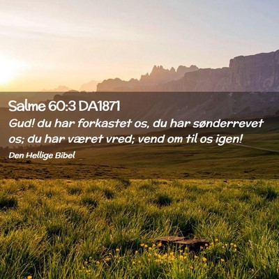 Picture 02 - Salme 60:3 DA1871 - Gud! du har forkastet os, du har sønderrevet os; - Bible Verse Picture