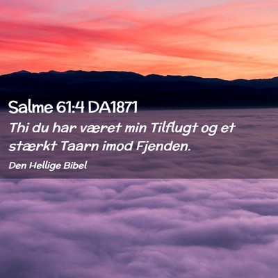 Picture 02 - Salme 61:4 DA1871 - Thi du har været min Tilflugt og et stærkt - Bible Verse Picture
