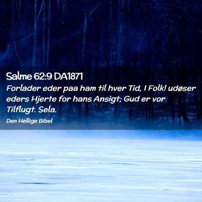 Picture 02 - Salme 62:9 DA1871 - Forlader eder paa ham til hver Tid, I Folk! - Bible Verse Picture