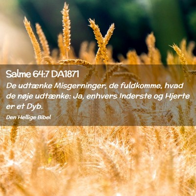 Picture 02 - Salme 64:7 DA1871 - De udtænke Misgerninger, de fuldkomme, hvad de - Bible Verse Picture
