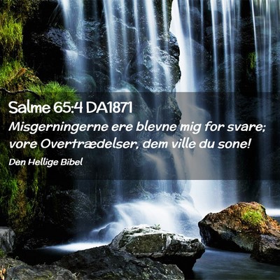 Picture 02 - Salme 65:4 DA1871 - Misgerningerne ere blevne mig for svare; vore - Bible Verse Picture