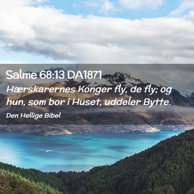 Picture 02 - Salme 68:13 DA1871 - Hærskarernes Konger fly, de fly; og hun, som bor - Bible Verse Picture