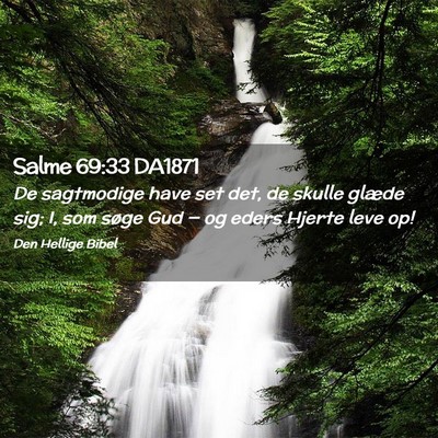 Picture 02 - Salme 69:33 DA1871 - De sagtmodige have set det, de skulle glæde sig; - Bible Verse Picture