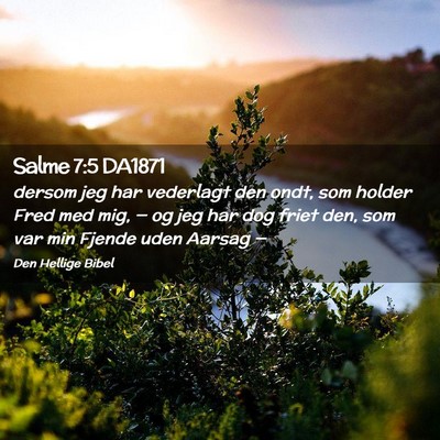 Picture 02 - Salme 7:5 DA1871 - dersom jeg har vederlagt den ondt, som holder - Bible Verse Picture