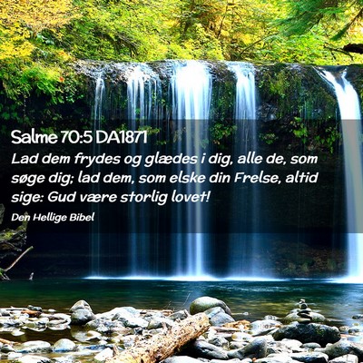 Picture 02 - Salme 70:5 DA1871 - Lad dem frydes og glædes i dig, alle de, som - Bible Verse Picture