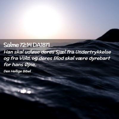 Picture 02 - Salme 72:14 DA1871 - Han skal udløse deres Sjæl fra Undertrykkelse - Bible Verse Picture