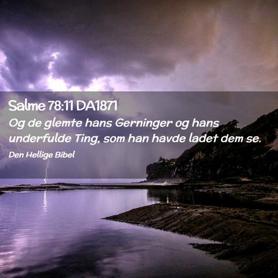 Picture 02 - Salme 78:11 DA1871 - Og de glemte hans Gerninger og hans underfulde - Bible Verse Picture