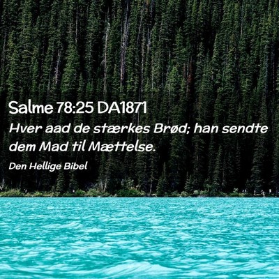 Picture 02 - Salme 78:25 DA1871 - Hver aad de stærkes Brød; han sendte dem Mad - Bible Verse Picture