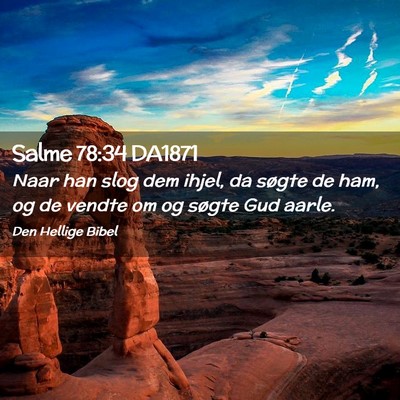 Picture 02 - Salme 78:34 DA1871 - Naar han slog dem ihjel, da søgte de ham, og de - Bible Verse Picture