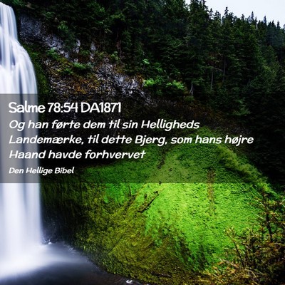Picture 02 - Salme 78:54 DA1871 - Og han førte dem til sin Helligheds Landemærke, - Bible Verse Picture