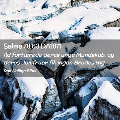 Picture 02 - Salme 78:63 DA1871 - Ild fortærede deres unge Mandskab, og deres - Bible Verse Picture