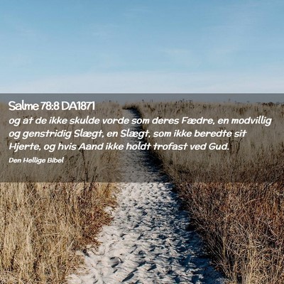 Picture 02 - Salme 78:8 DA1871 - og at de ikke skulde vorde som deres Fædre, en - Bible Verse Picture