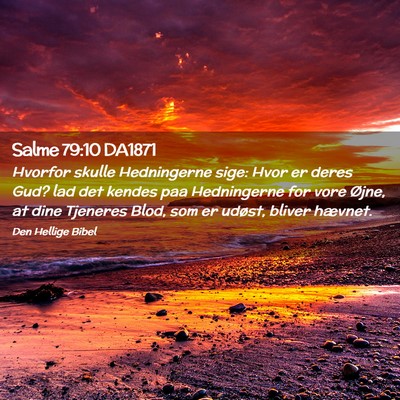 Picture 02 - Salme 79:10 DA1871 - Hvorfor skulle Hedningerne sige: Hvor er deres - Bible Verse Picture