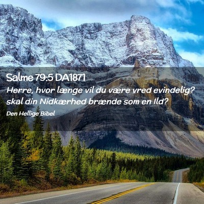 Picture 02 - Salme 79:5 DA1871 - Herre, hvor længe vil du være vred evindelig? - Bible Verse Picture